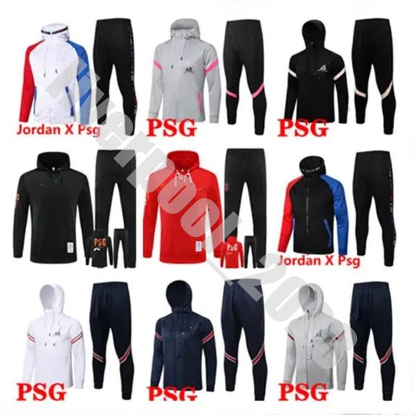 

21/22/23/24 psgs football tracksuit hoodie survetement 2023 chandal futbol training suit football jacket soccer set kit soccer tracksuits, Black