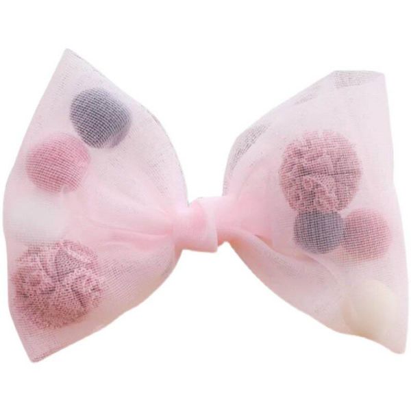 

girls hair accessories hairclips bb clip barrettes clips children's cute mesh ball bow hairpin hairline baby temperament headdress e215, Slivery;white