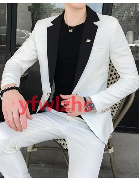 

handsome one button groom tuxedos notch lapel groomsmen man suit mens wedding/prom/dinner suits bridegroom jacket pants tie b27156, Black;gray