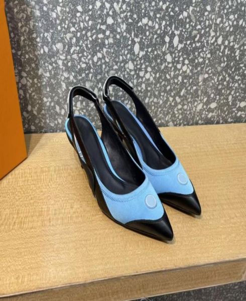 

pointed women039s middle heel 55cm sandals fashion leather satin sewn high heels summer wedding luxury show party sending6549016, Black