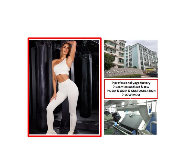 

one-shoulder sports bra & legging set custom yoga wear, Black