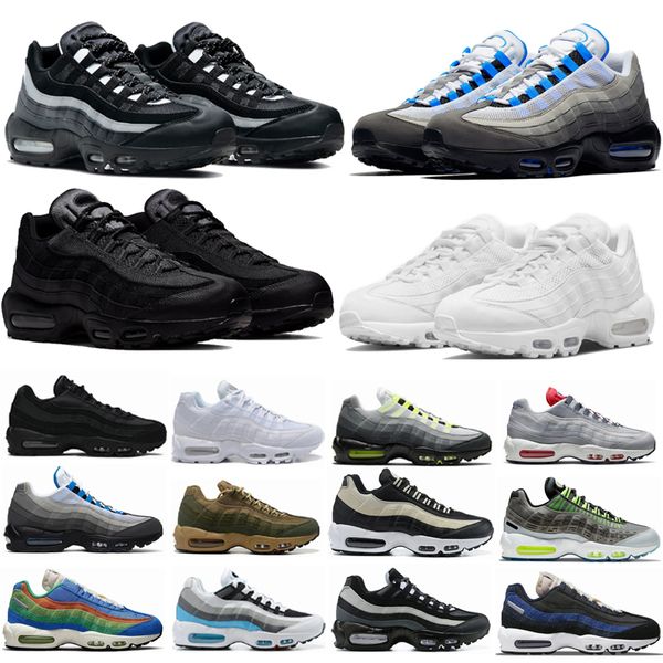 

shoes running mens 95 maxs running max 95s triple black white air neon greedy solar red sneakers 20th anniversary ultra olive blue reflectiv