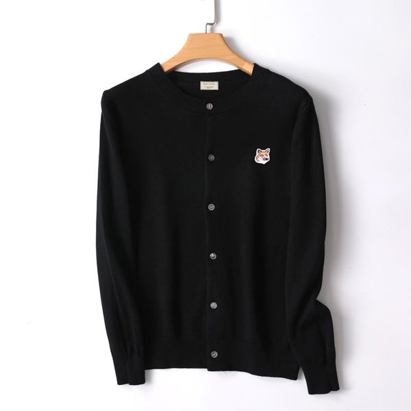 

sweaters womens sweaters brand fox embroidery appliqued wool cardigan lady slim fit coat street harajuku fashion women clothing, White;black