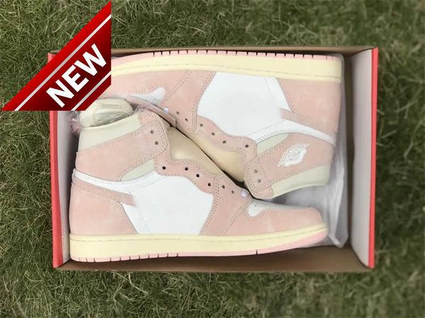 

og high designer shoes 1 high sports basketball shoes og washed pink 1s mens women atmosphere white muslin sail trainers sneakers size 5.5-1