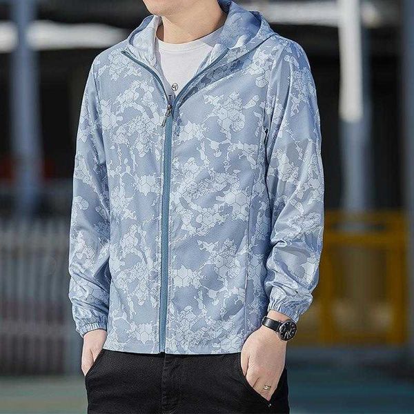 

summer casual hooded sun proof jacket mens ultra thin skin clothing, Black;brown