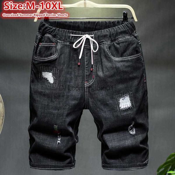 

men's shorts 10xl jeans shorts men oversized summer distressed 9xl 8xl black ripped denim loose plus size 7xl stretched boys half trous, White;black