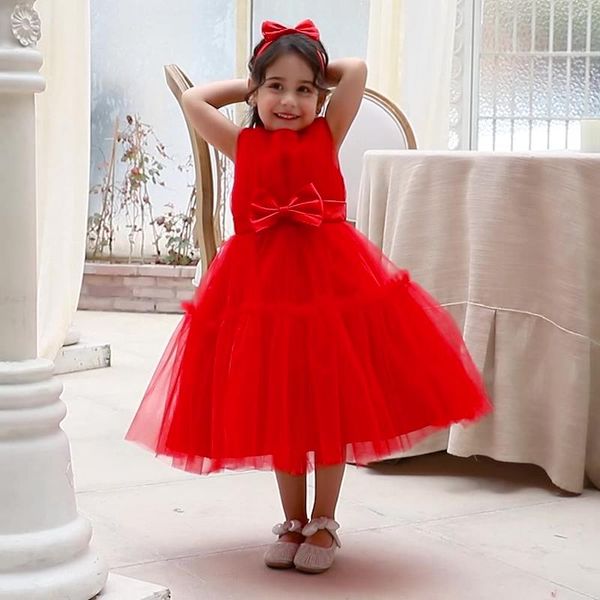 

girl's dresses baby girls formal princess clothes kids mesh tulip wedding evening e18537, Red;yellow