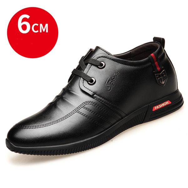 

2021 mens shoes quality leather shoes 6cm increasing british shoes new summer black brown man casual height shoes