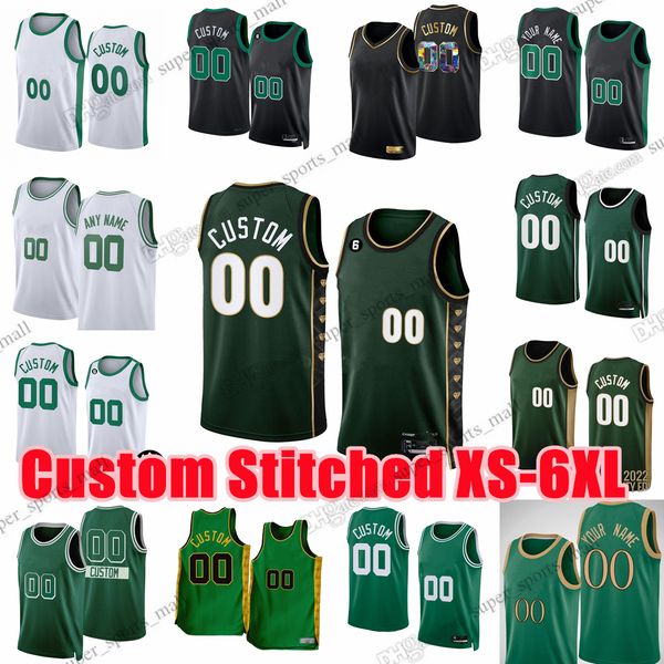

custom stitched xs-6xl basketball jersey jayson al tatum horford jaylen brown malcolm brogdon derrick white marcus smart robert williams mik, Black;red