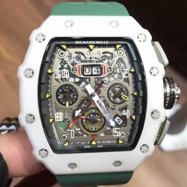 

mechanical watch richa milles multifunctional green mens fully automatic versatile personality atmospheric technology fashion trend sports j, Slivery;black