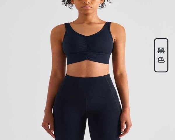 

yoga outfits bra solid color wrinkled sports women039s underwear camis tank running fitness back gym clothes casual padded1682137, White;red