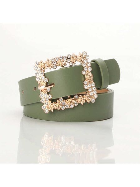 

other fashion accessories women's belt alloy inlaid diamond pin buckle dress decorative belt elegant fashion square buckle new jeans wi, Silver