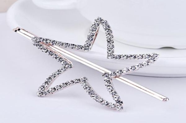 

rhinestone starfish fashion metal hairpins women girls hair clips pin barrette hairclip accessories for women hairgrip headdress6448121, Black;brown