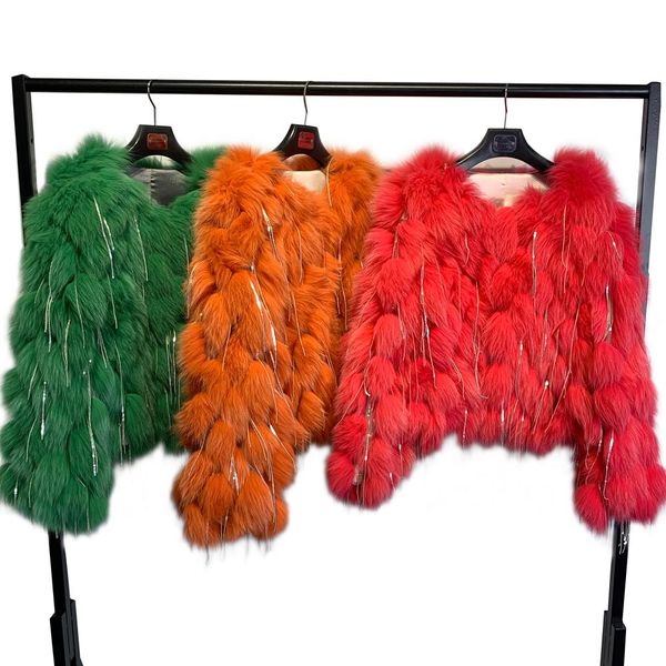 

fur 2022 autumn ladies real fur coat pretty fur top, Black