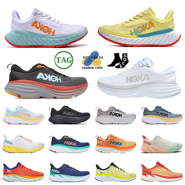 

hoka athletic sneakers running shoes men women bondi 8 triple white anthracite castlerock carbon x2 blue yellow coralv clifton 8 hokas one o