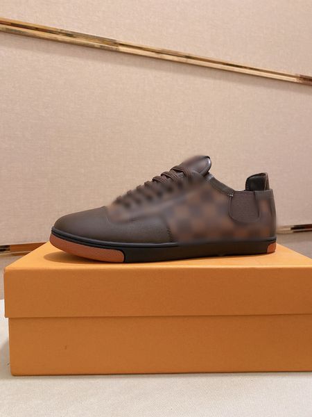 

fashion men designer shoes brown black plaid printed lace up streetwear outdoor luxury mens casual shoes