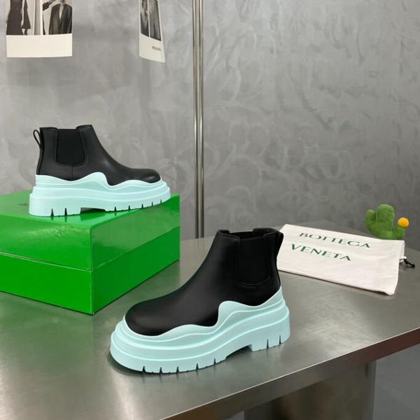 

women bottega boots sandals hipster luxury man tire leather chelsea booties men platform chunky shoes lady stretch twist leather sandals des, Black