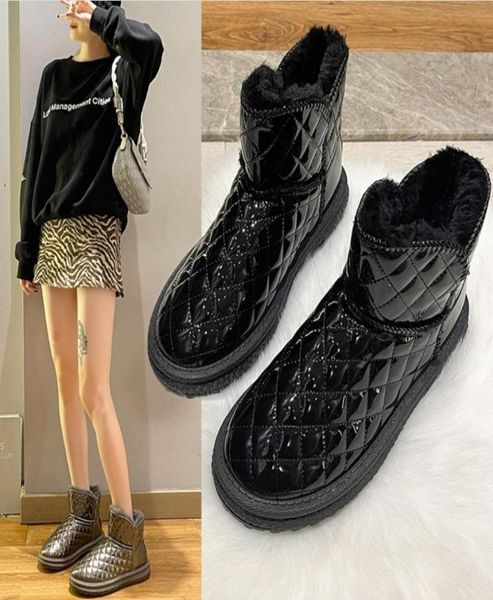 

snow boots women039s new plus velvet thick tube waterproof nonslip fur integrated winter warm cotton shoes and boots9887677, Black