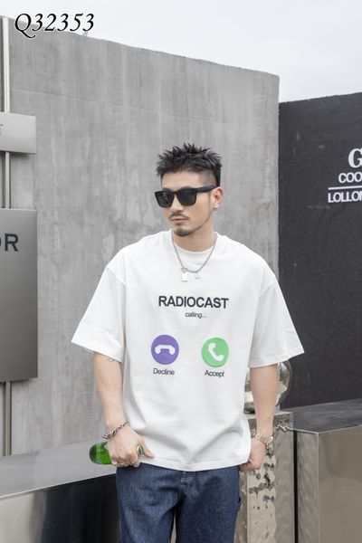 

100% cotton 2023 men's crewneck the funny embroidery shirt, White;black