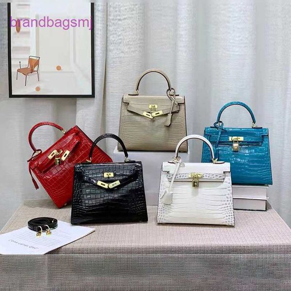 

original designer handbags hermm mini kelys bag women's leather matte crocodile one shoulder handbag versatile bride's new patent