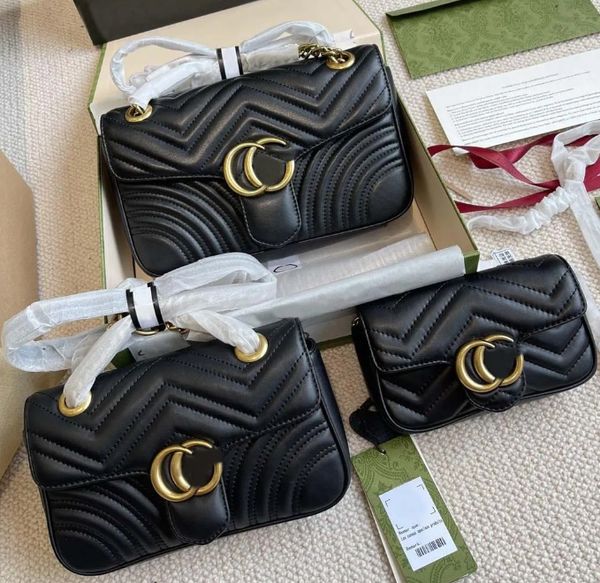 

designer bags handbag cross body bag women fashion shoulder bags 2 gs marmont classic tote 3 sizes luxuries genuine leather with serial numb