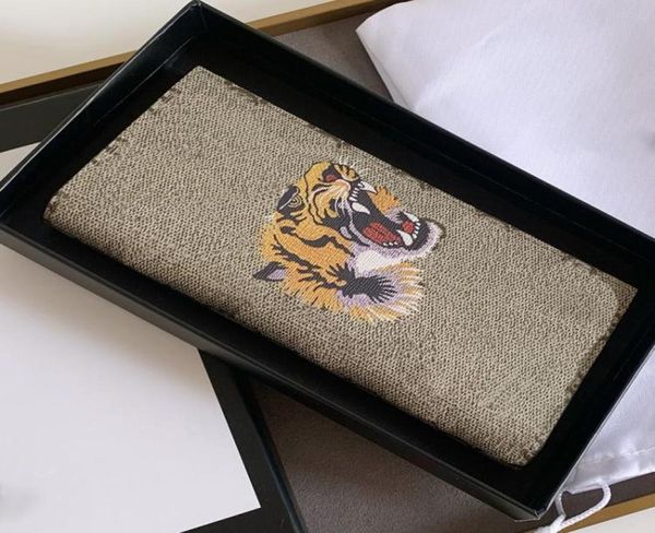 

men long purse wallet animal print leather card holder woman short classical coins purses with box8089017, Red;black