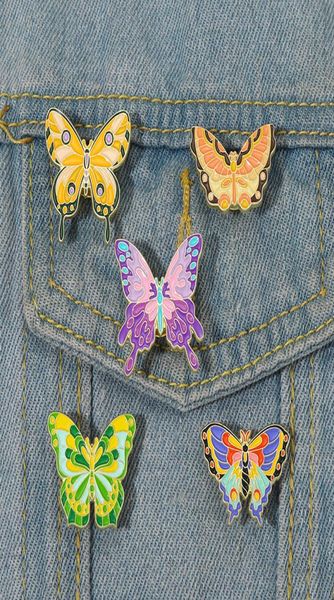 

classic pattern butterfly enamel pins custom colorful insect brooches lapel badges seek nature jewelry gift for kids friends2763845, Blue