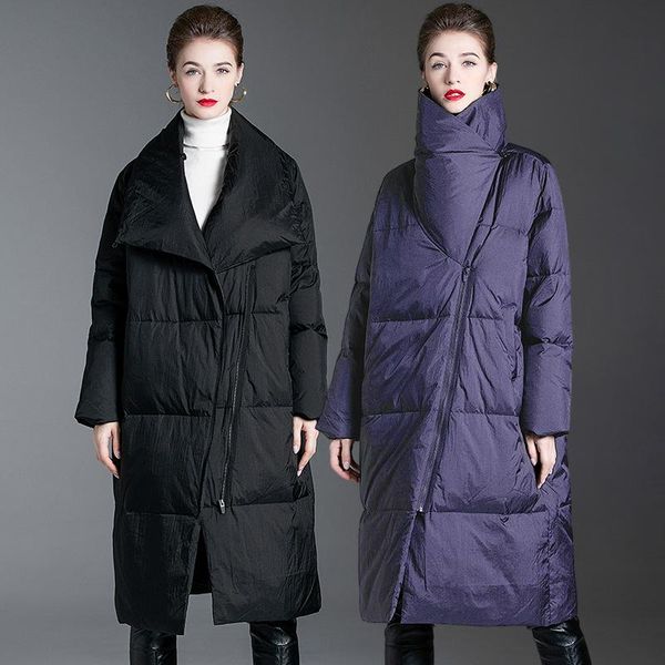 

parkas tbe 160194 2022 fw xlong womens loose fit white duck down coats, Black