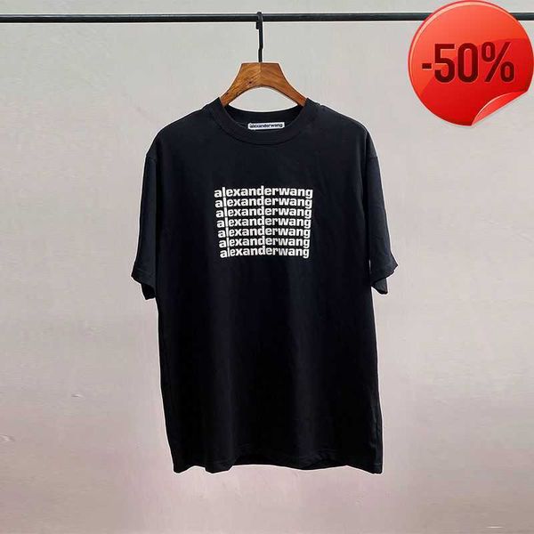 

t shirt for women alexander chest letter new york limited short sleeve loose couple t-shirt ybj7, White