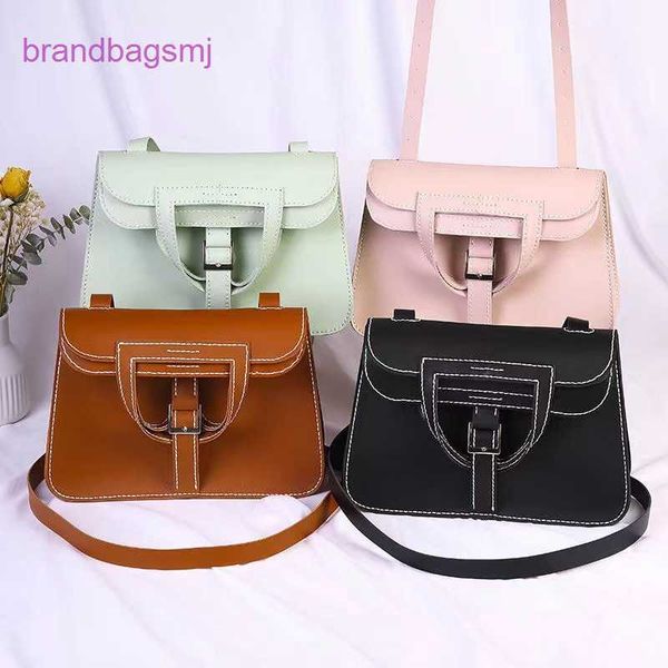 

original designer handbags hermm tiktok new horseshoe messenger hand woven diy material hand gift for girlfriend