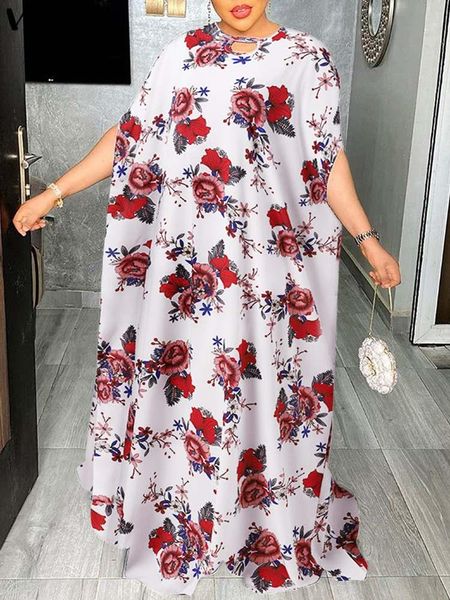 

dresses vonda summer maxi dress women bohemian vintage floral printed party sundress 2022 fashion bat half sleeve hollow long vestidos, Black;gray