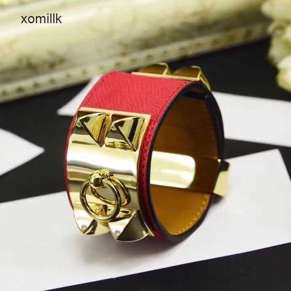 

hermm gift bracelets fashion classic eight towers genuine leather wide punk style belt gold plated rivet exaggerate bohi, Black