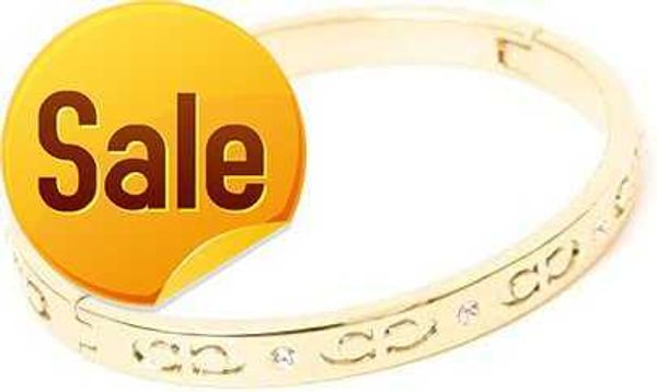 

coach kissing c-type hinged bracelet - gold, Black