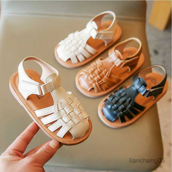 

sandals new vintange weave solid girl's sandals closed toe sandals for girl kids baby flat girls sandals summer kids shoes, Black;red