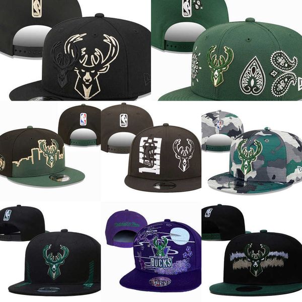 

snapbacks milwaukee''bucks''basketball hats sports caps adjustable fit hat, Black;white