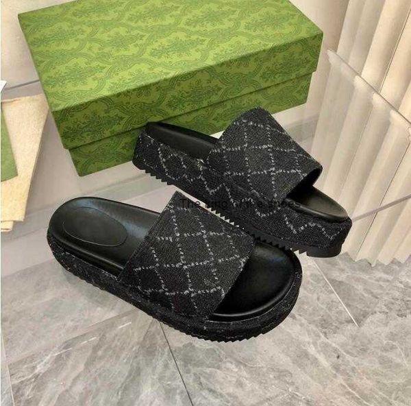 

2023 sandalsnew women slippers luxury designer 2023ity platform wedges heel solid fluffy furry slides, Black