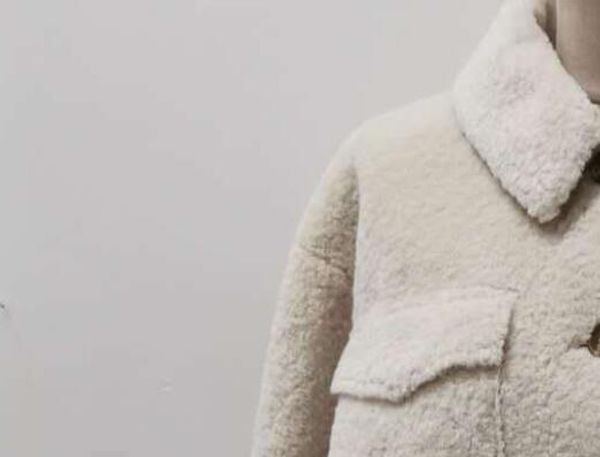 

fur 2020 autumn and winter new women's lapel singlebreasted cotton jacket, Black