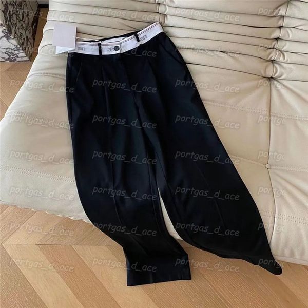 

vintage women suit pants webbing letters high waist pants fashion street style girl trousers, Black