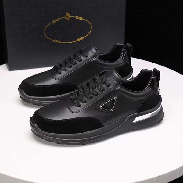 

fashion mens dress shoes fly block onyx resin thick bottoms running sneakers italy classic low elastic band leather breathable simple casual, Black