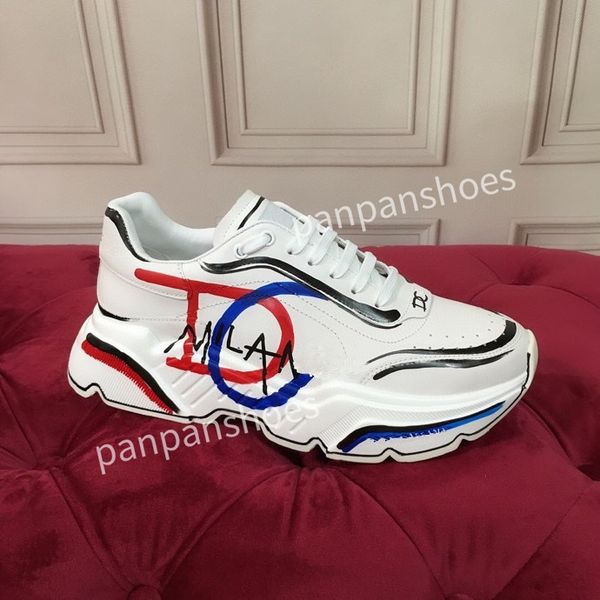 

fashion casual shoes mens designer leather lace-up sneaker fashion lady flat running trainers letters woman shoes platform mens gym sneakers, Black