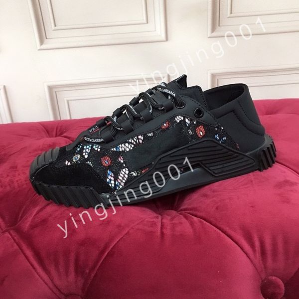 

2023 luxury designer mens causal shoes fashion woman leather lace up platform sole sneakers white mens womens, Black