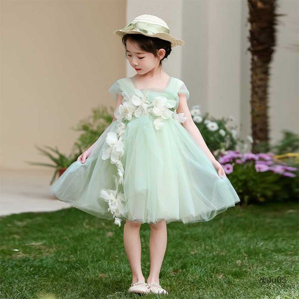 

girl's dresses applique princess baby girl dress summer mesh girls birthday dresses bridesmaid baby kids clothes children's clothi, Red;yellow
