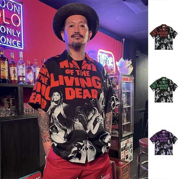 

men's casual shirts hawaiian wacko maria shirt men women shirts casual tee digital printing short sleeve j230502, White;black