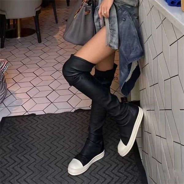 

2023 luxury rick designer ro boots shoes owens hip hop s womens high casual snow flats shoes autumn 220810 jrm7