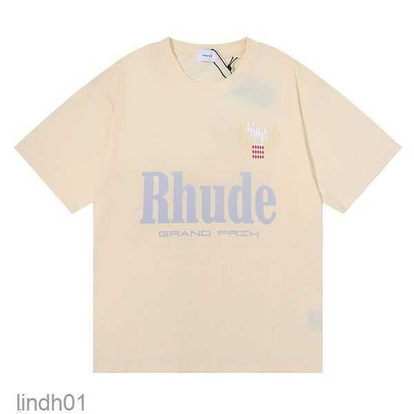 

spring t ins summer 23ss shirt american luxury rhude shirt skateboard mens designer t shirt women men casual t-shirt good mens tshirt shirt, White;black