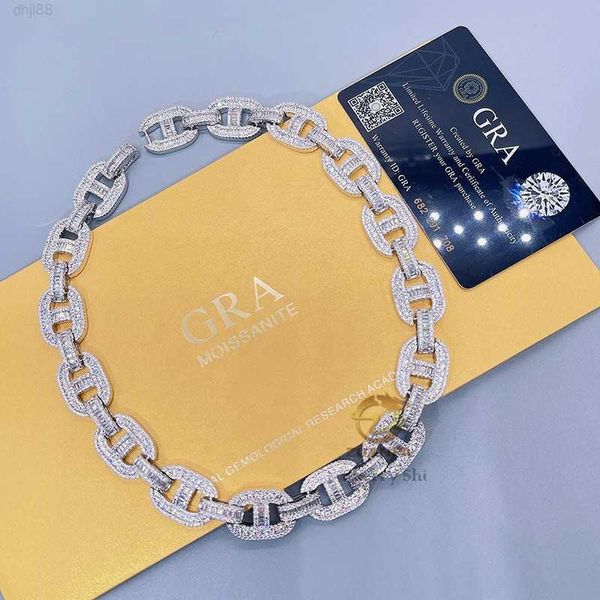 

2023 new arrival stylish women choker necklace moissanite silver mariner chain