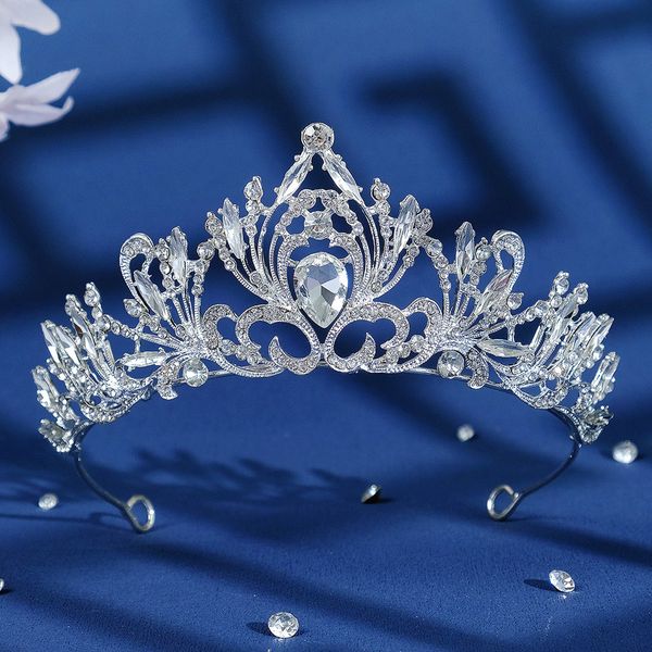 

wedding accessories for european and american brides: baroque hollow crown, sweet princess stage performance headdress, alloy crown, Silver