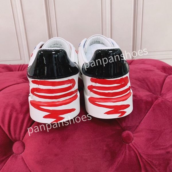 

2023fashion casual shoes women designer leather lace-up sneaker fashion lady flat running trainers letters woman shoes platform men gym snea, Black