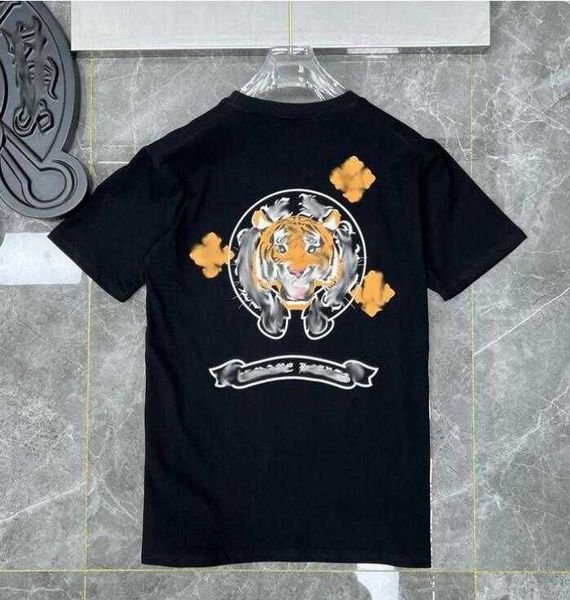 

hoodies sweatshirts classics mens t shirts heart brand crew neck chromes short sleeves tees ch t-shirts sweater casual horseshoe sanskrit 92, Black
