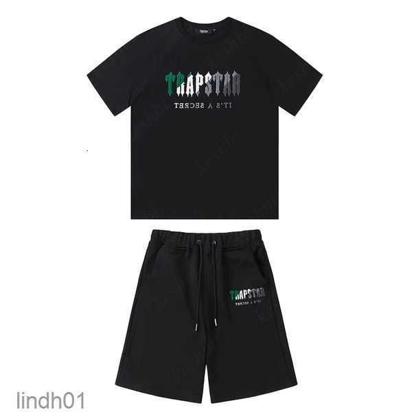 

shirt piece trapstar pants mens t sets designer rainbow towel embroidery decoding tshirts men's black white round neck t-shirt qwod, White;black
